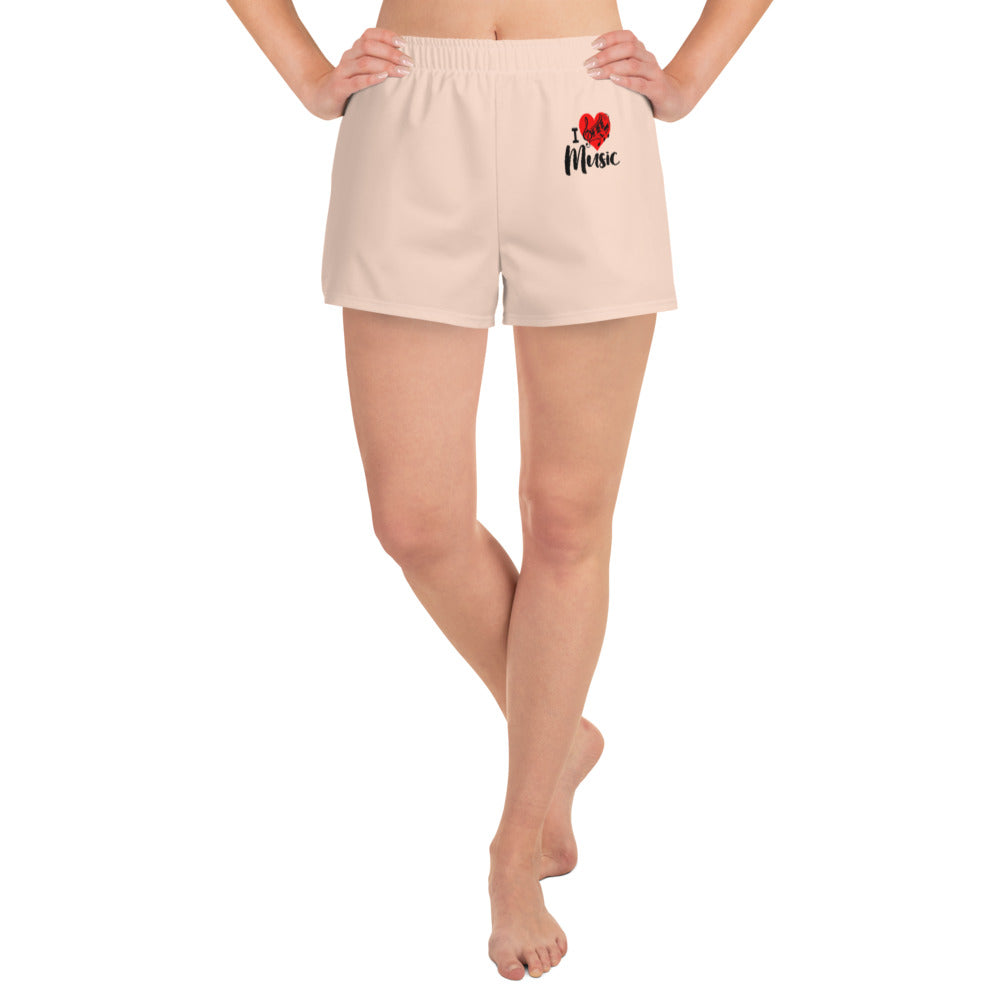 I LOVE MUSIC - Women's Athletic Short Shorts