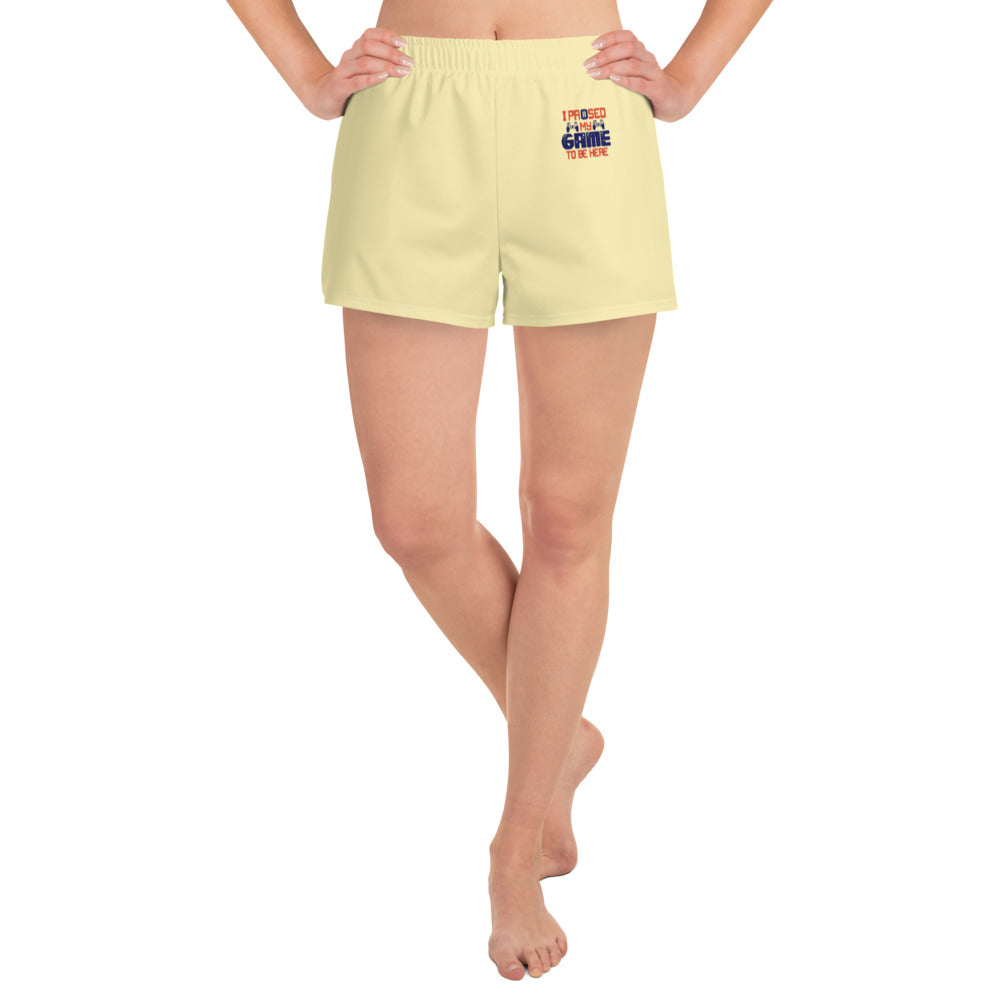 I PAUSED MY GAME TO BE HERE - Women's Athletic Short Shorts