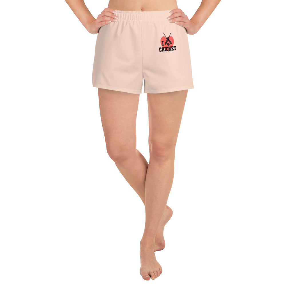 I LOVE CRICKET - Women's Athletic Short Shorts