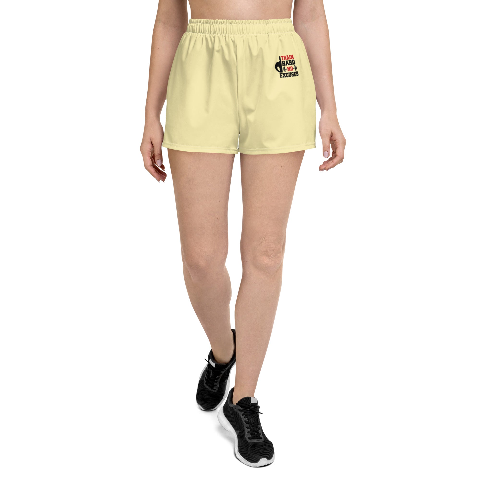 TRAIN HARD NO EXCUSES - Women's Athletic Short Shorts