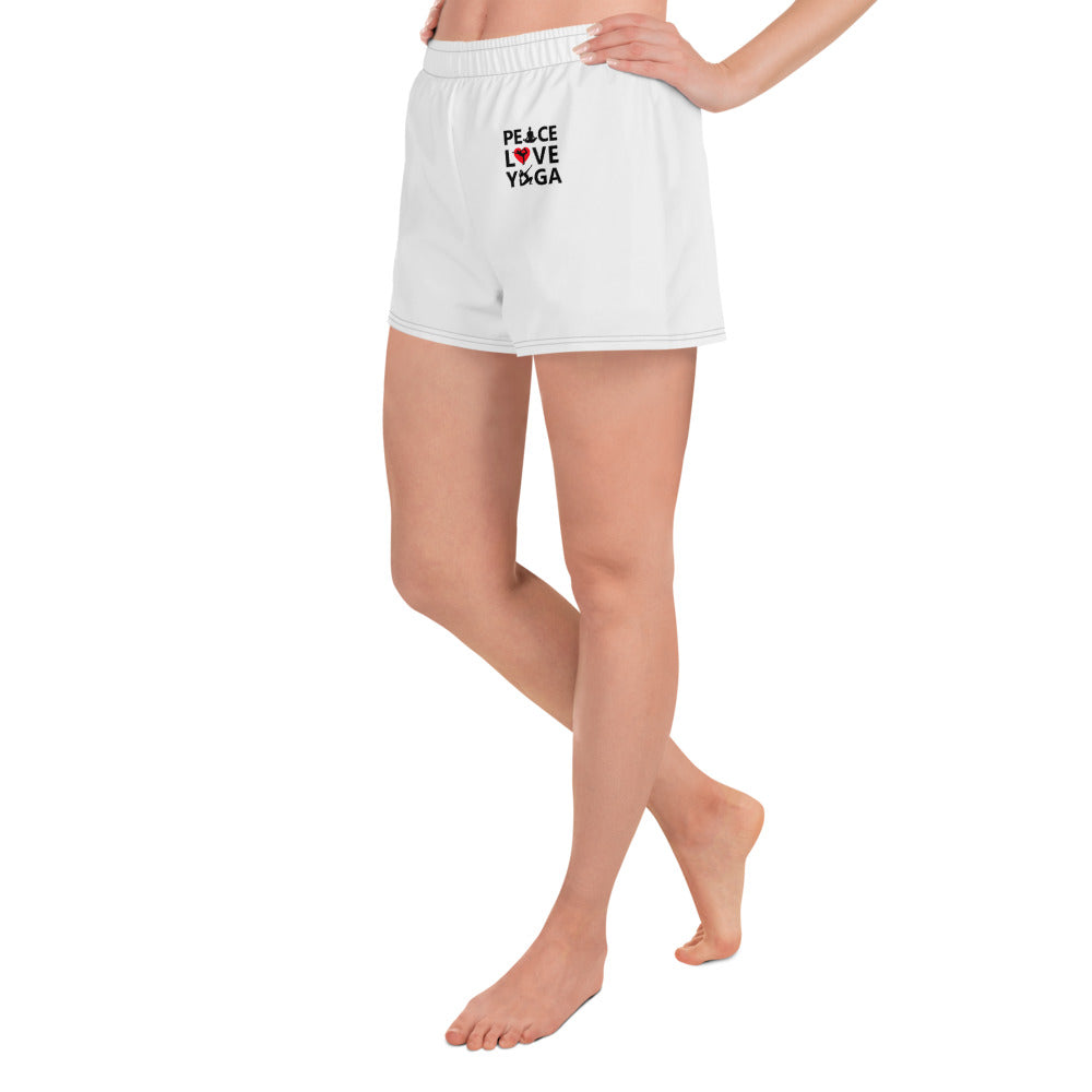 PEACE LOVE YOGA - Women's Athletic Short Shorts