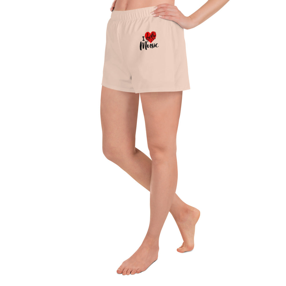 I LOVE MUSIC - Women's Athletic Short Shorts