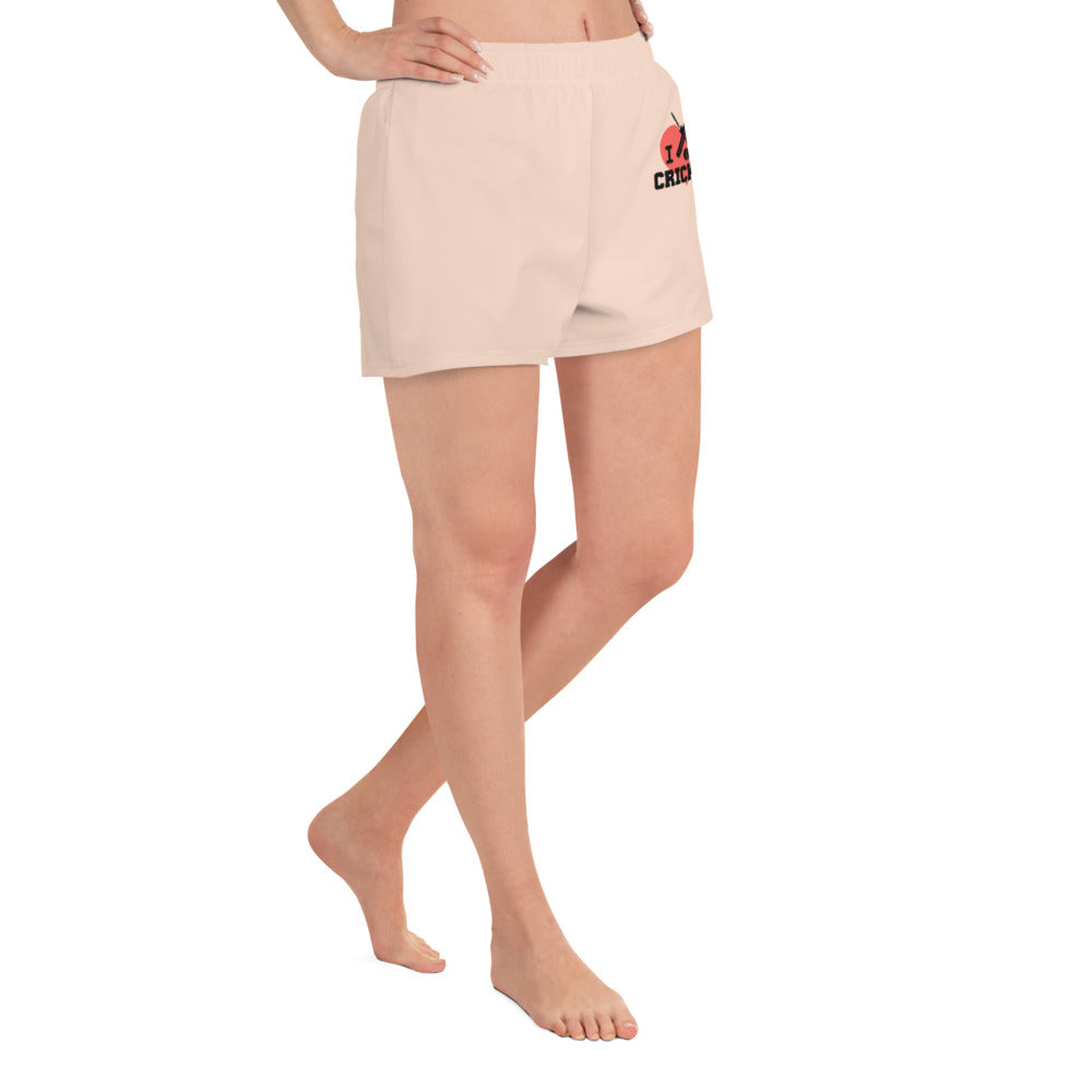 I LOVE CRICKET - Women's Athletic Short Shorts