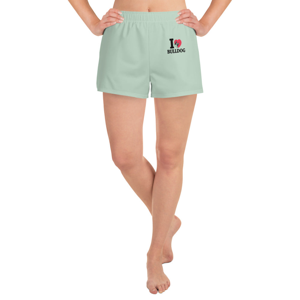 I LOVE BULLDOG - Women’s Recycled Athletic Shorts