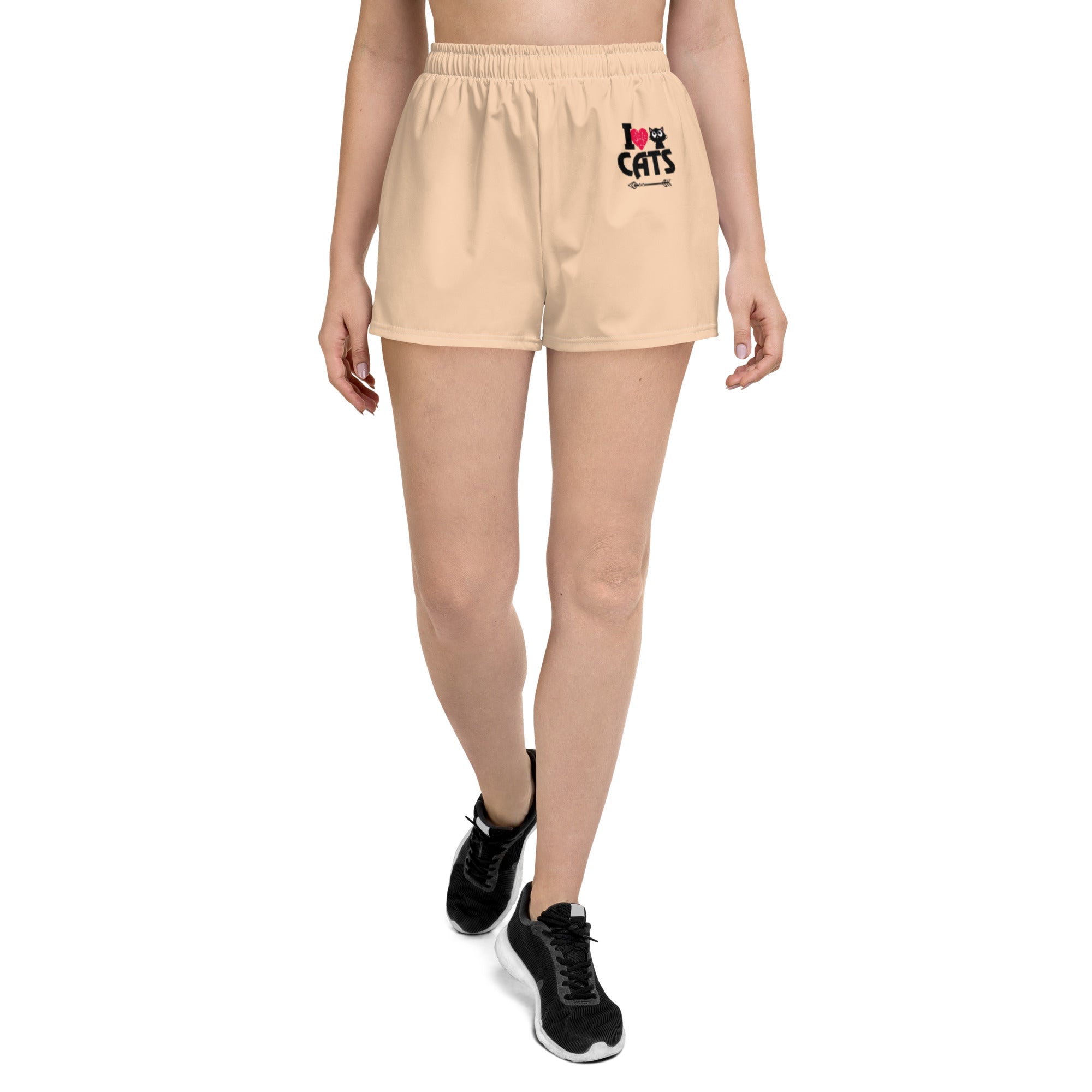 I LOVE CATS - Women’s Recycled Athletic Shorts