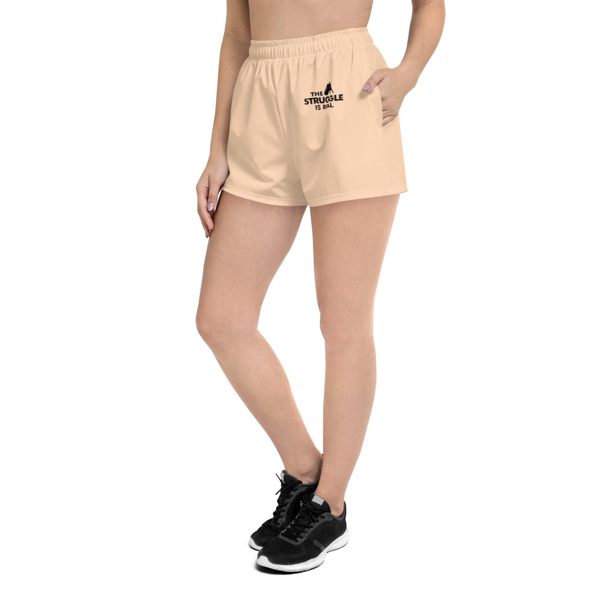 THE STRUGGLE IS REAL - Women’s Recycled Athletic Shorts