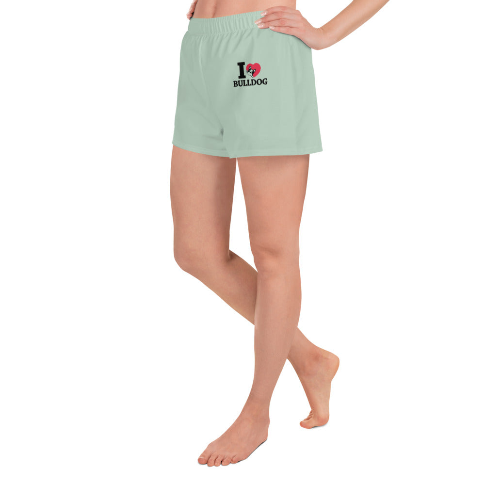 I LOVE BULLDOG - Women’s Recycled Athletic Shorts