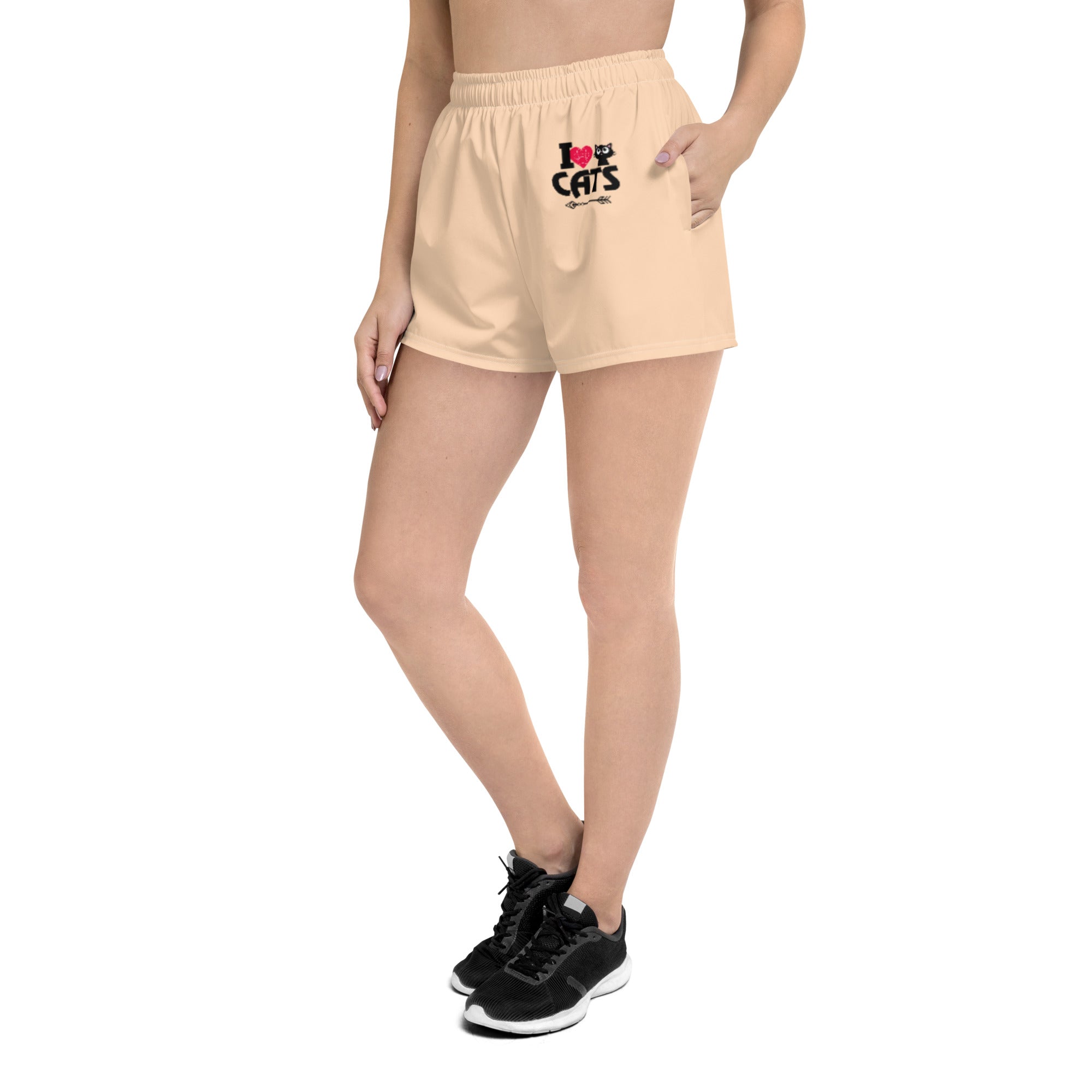 I LOVE CATS - Women’s Recycled Athletic Shorts