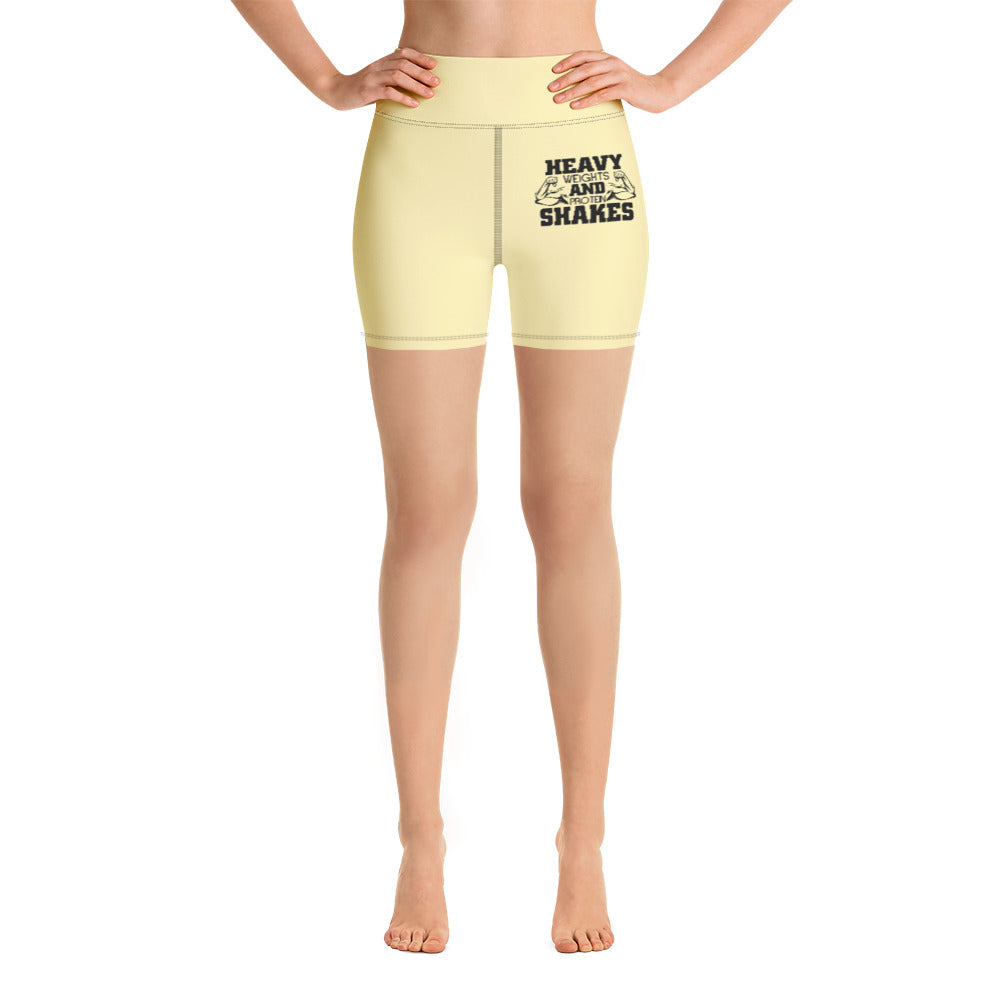 HEAVY WEIGHTS AND PROTEIN SHAKES - Yoga Shorts