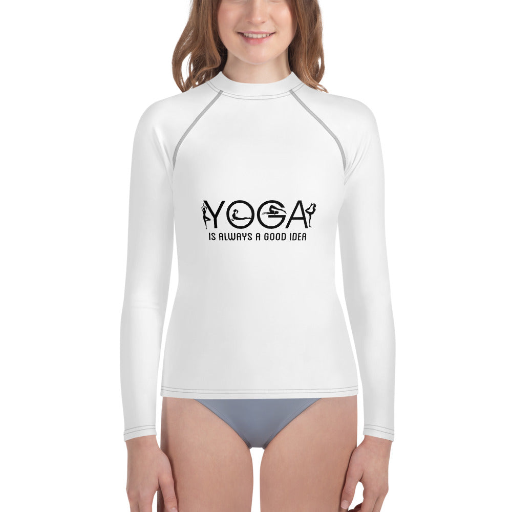 YOGA IS ALWAYS A GOOD IDEA - Youth Rash Guard