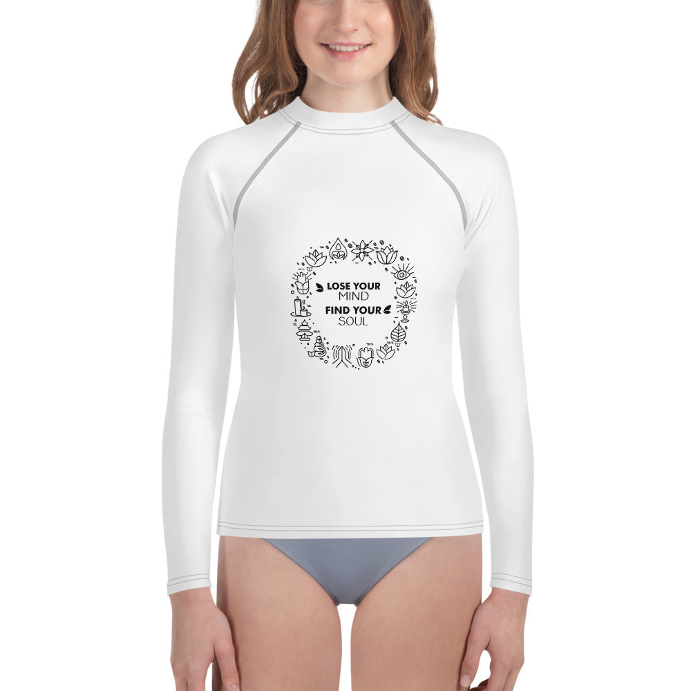 LOSE YOUR MIND FIND YOUR SOUL - Youth Rash Guard