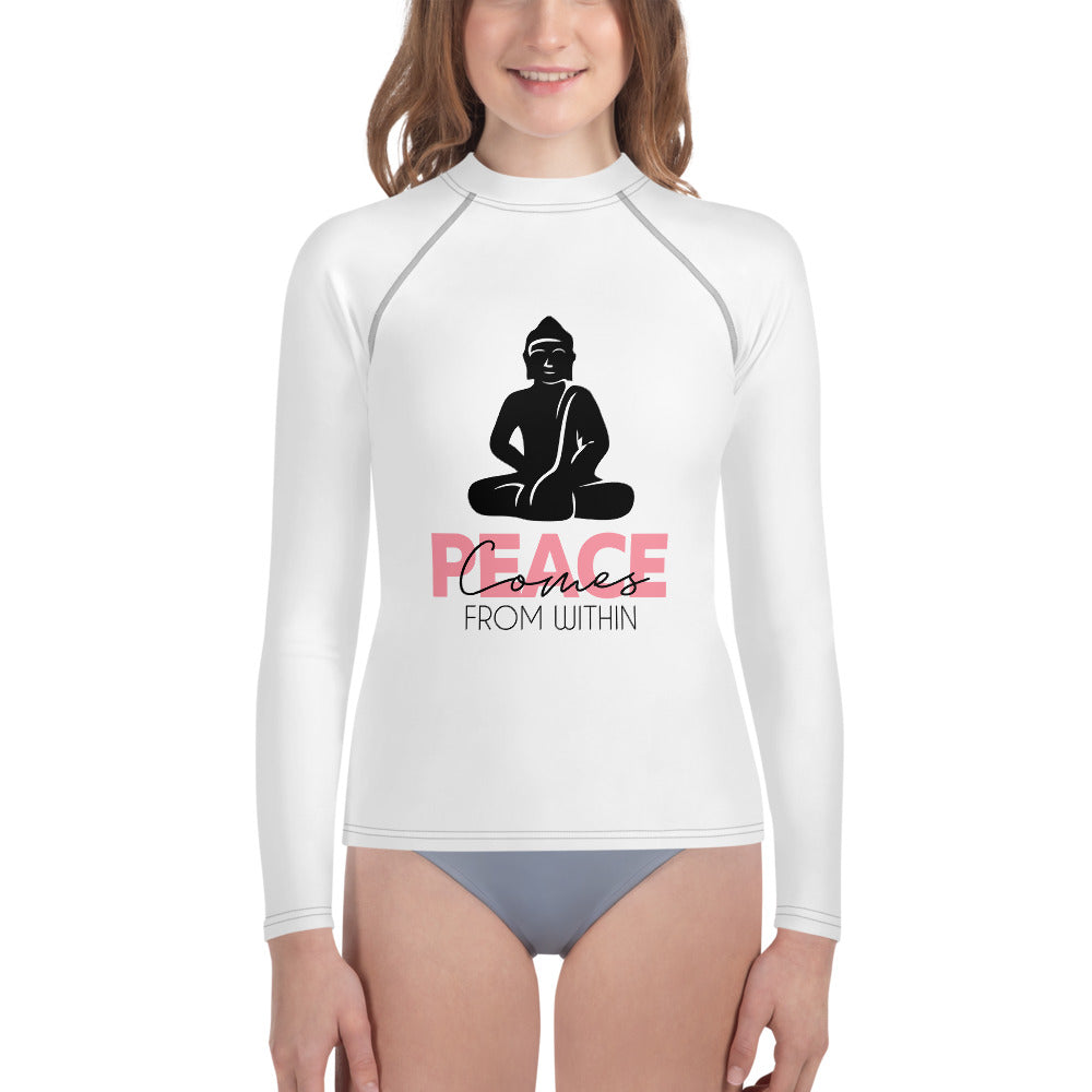 PEACE COMES FROM WITHIN - Youth Rash Guard