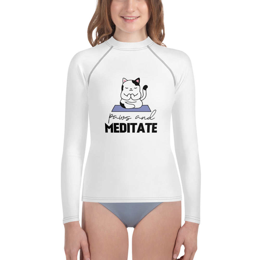 PAWS AND MEDITATE - Youth Rash Guard