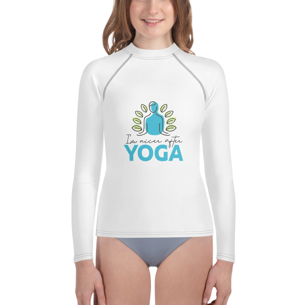 I'M NICER AFTER YOGA - Youth Rash Guard