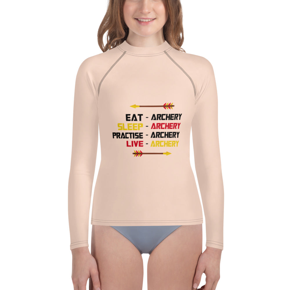 EAT-ARCHERY... - Youth Rash Guard