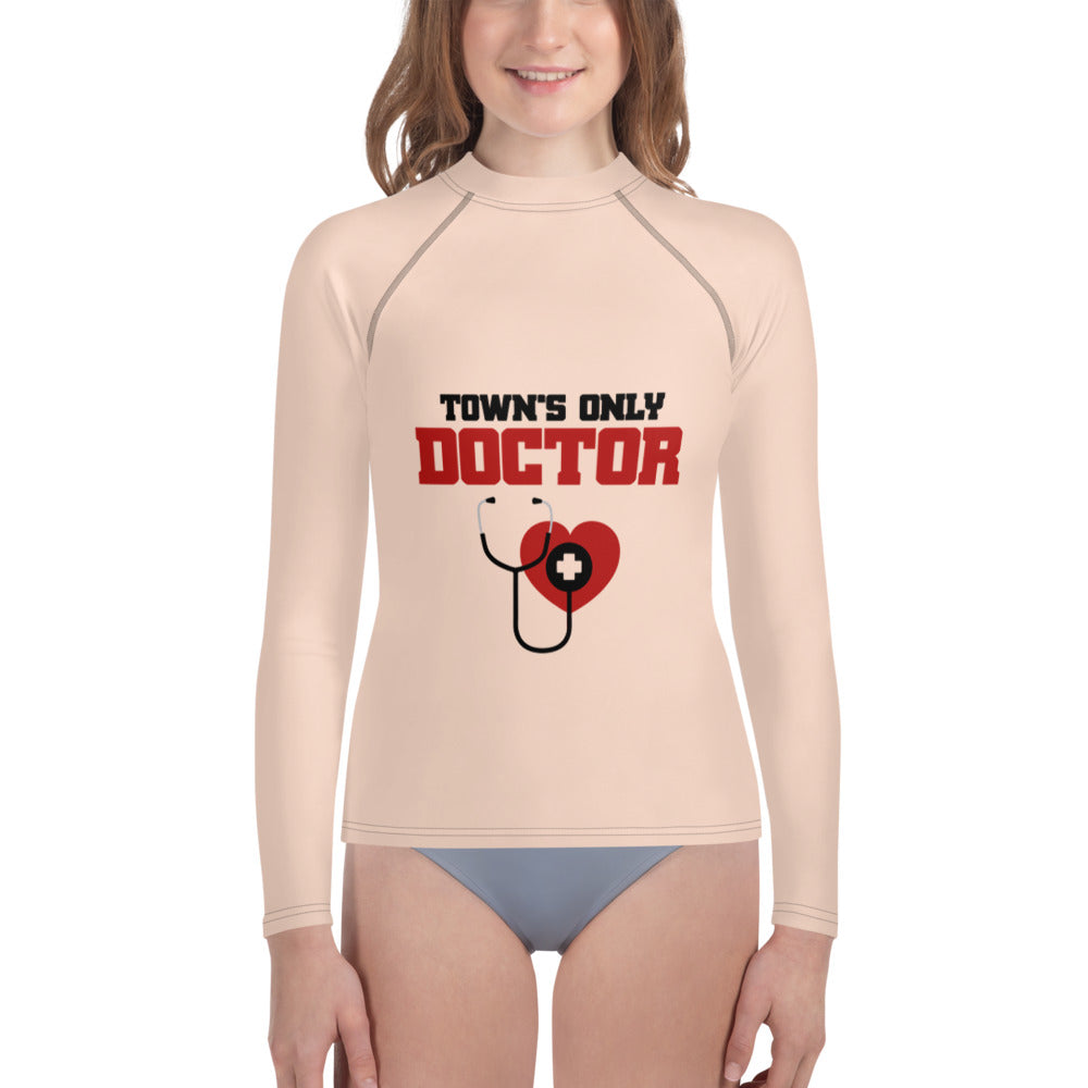 TOWN'S ONLY DOCTOR - Youth Rash Guard