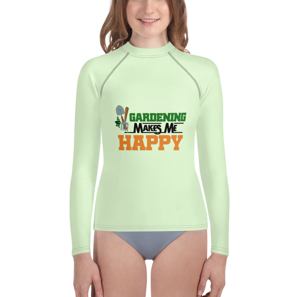 GARDENING MAKES ME HAPPY - Youth Rash Guard