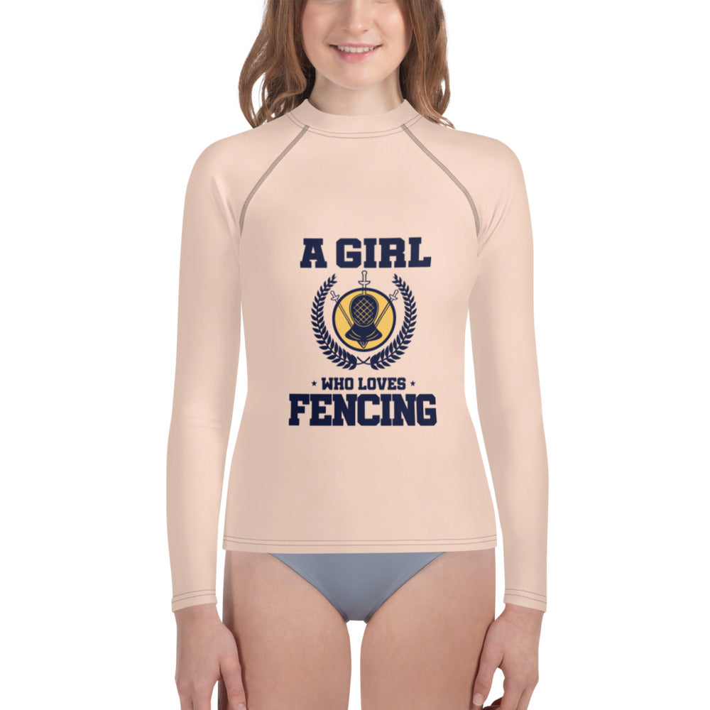 A GIRL WHO LOVES FENCING - Youth Rash Guard