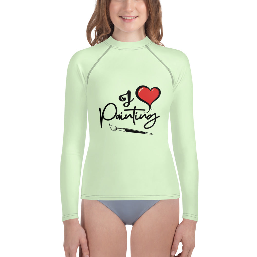 I LOVE PAINTING - Youth Rash Guard