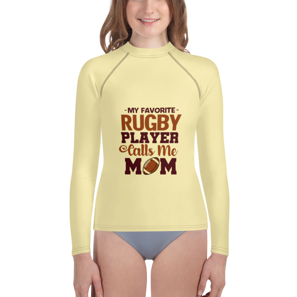 MY FAVORITE RUGBY PLAYER CALLS ME MOM - Youth Rash Guard