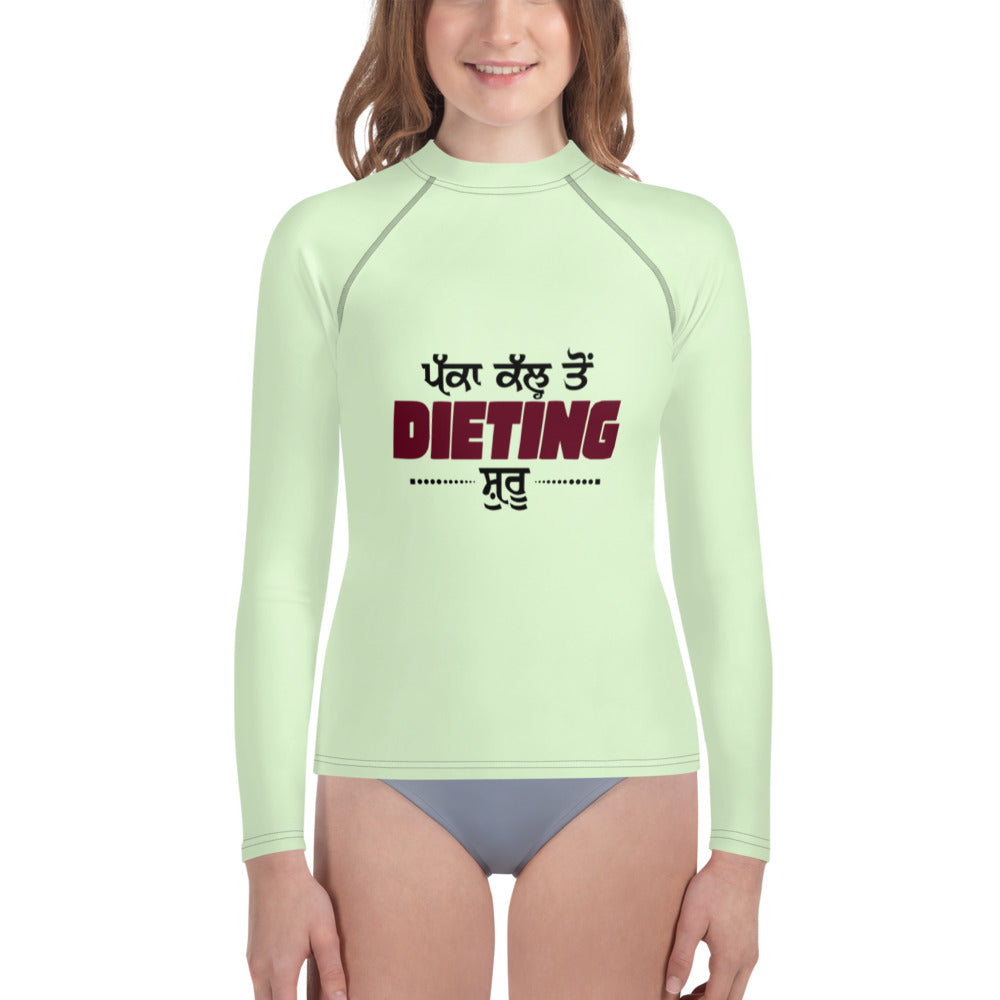 PAKKA KAL TO DIETING SHURU - Youth Rash Guard