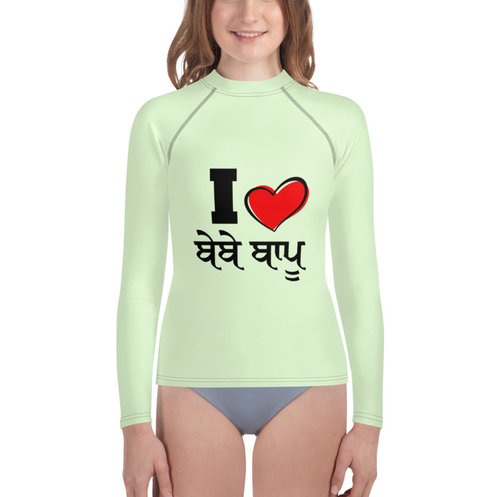 I LOVE BEBE BAPPU - Youth Rash Guard