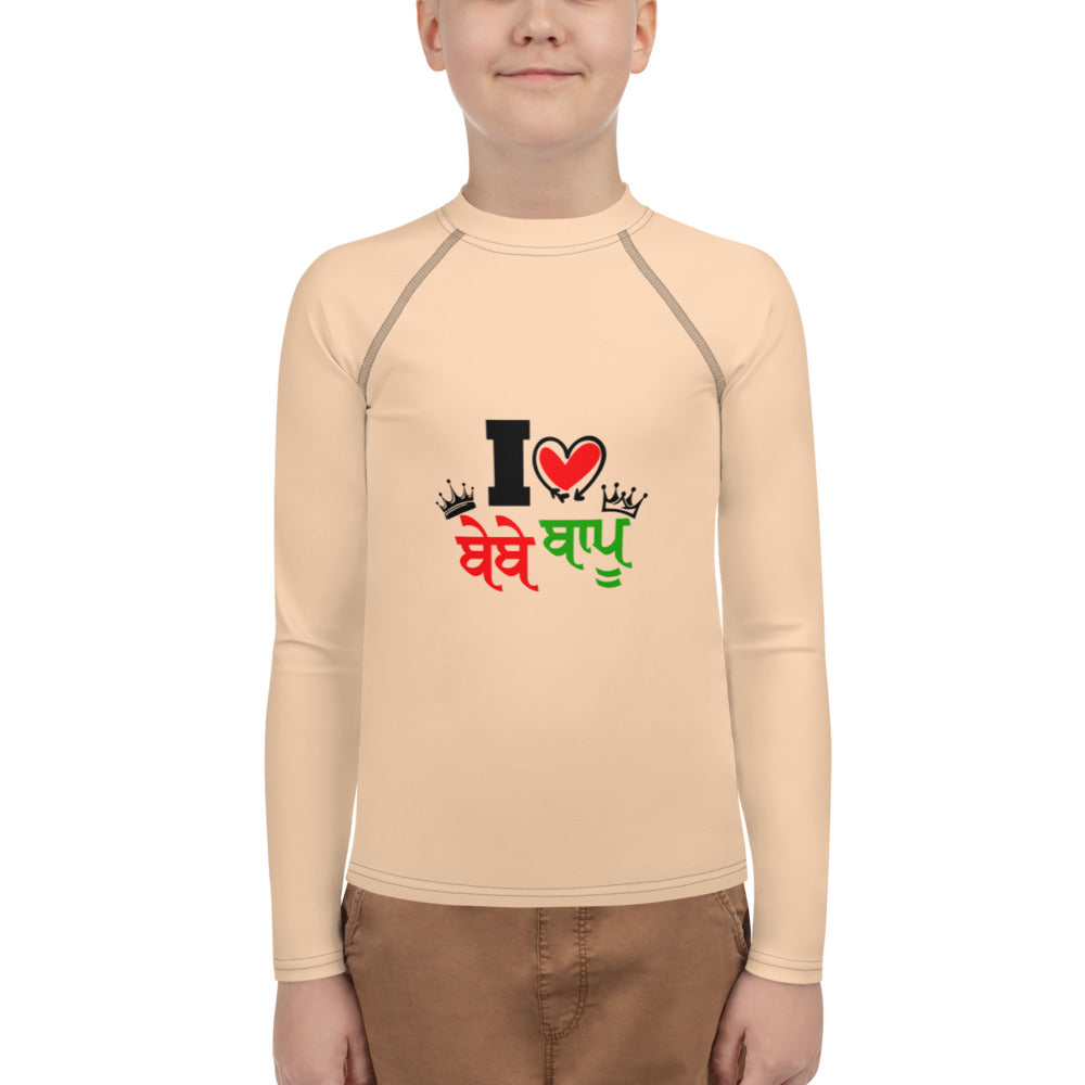 I LOVE BEBE BAPU - Youth Rash Guard