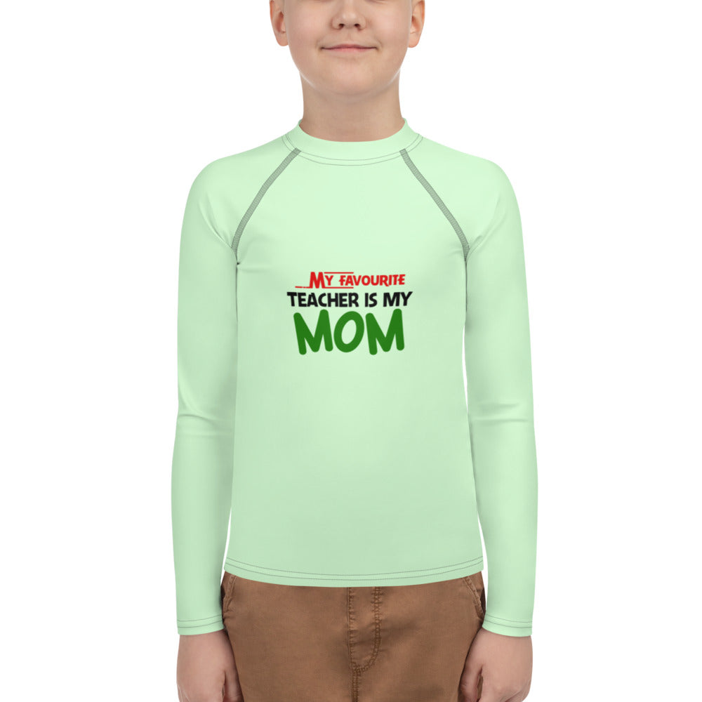 MY FAVOURITE TEACHER IS MOM - Youth Rash Guard