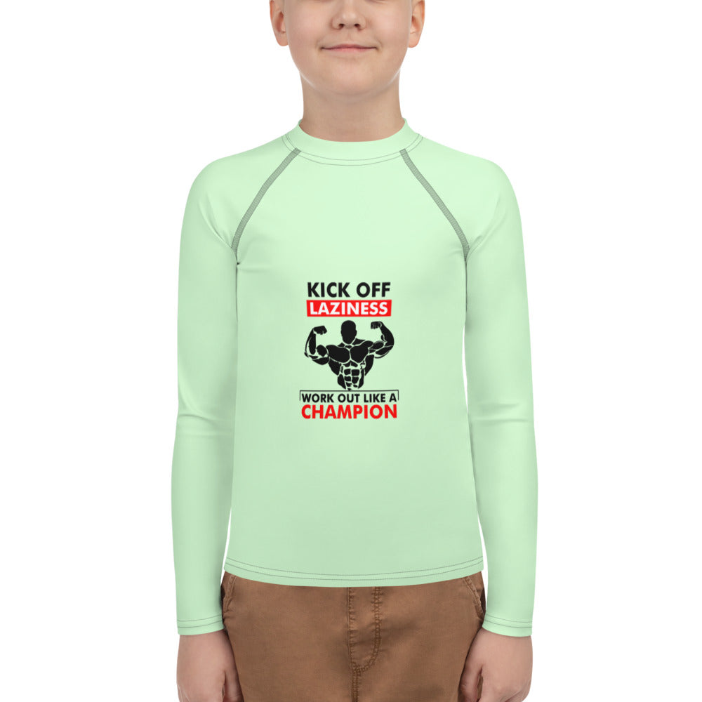 KICK OFF LAZINESS - Youth Rash Guard