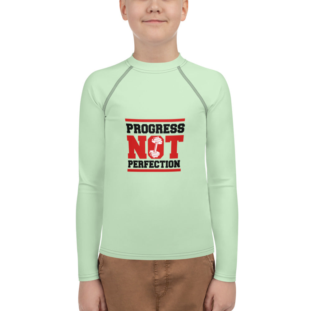 PROGRESS NOT PERFECTION - Youth Rash Guard