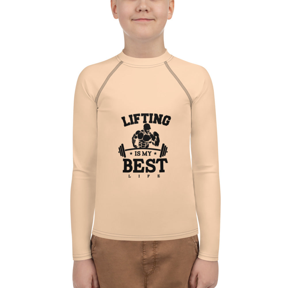 LIFTING IS MY BEST LIFE - Youth Rash Guard