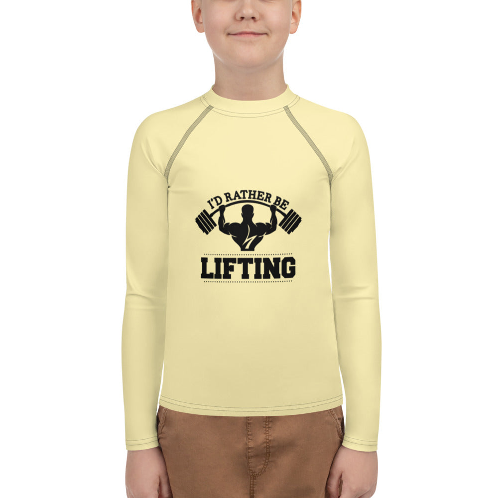 I'D RATHER BE LIFTING - Youth Rash Guard