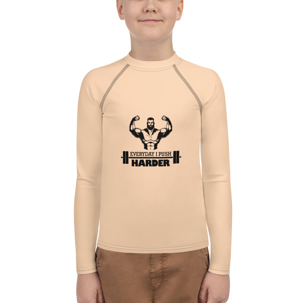 EVERYDAY I PUSH HARDER - Youth Rash Guard