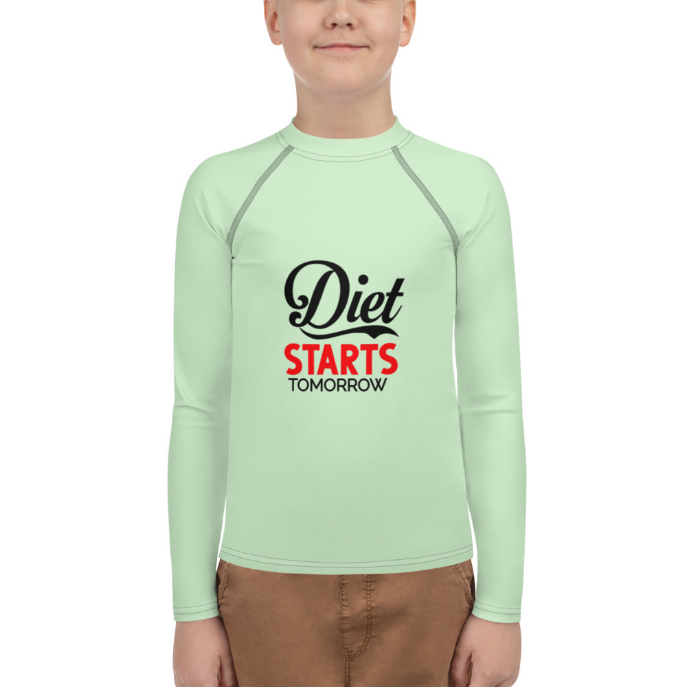 DIET STARTS TOMORROW - Youth Rash Guard