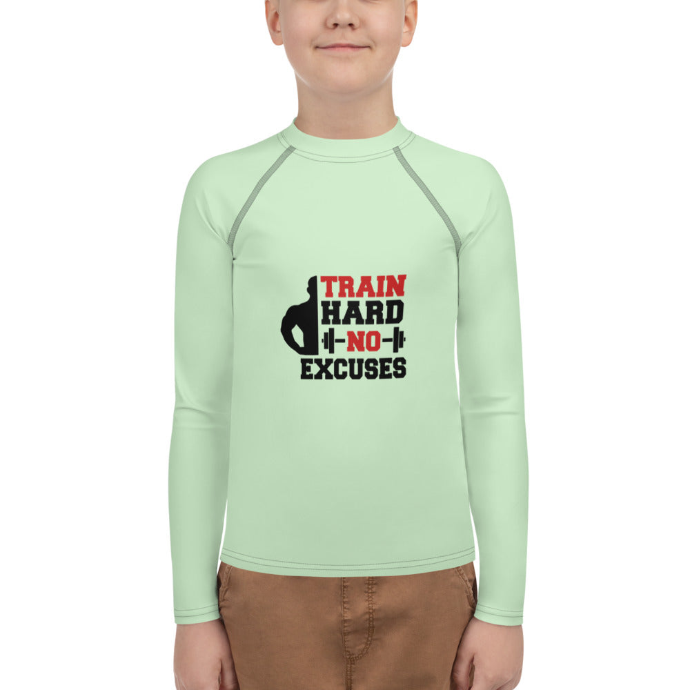 TRAIN HARD NO EXCUSES - Youth Rash Guard