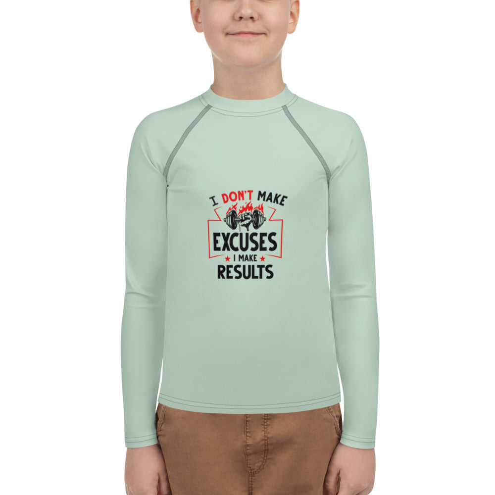 I DON'T MAKE EXCUSES - Youth Rash Guard