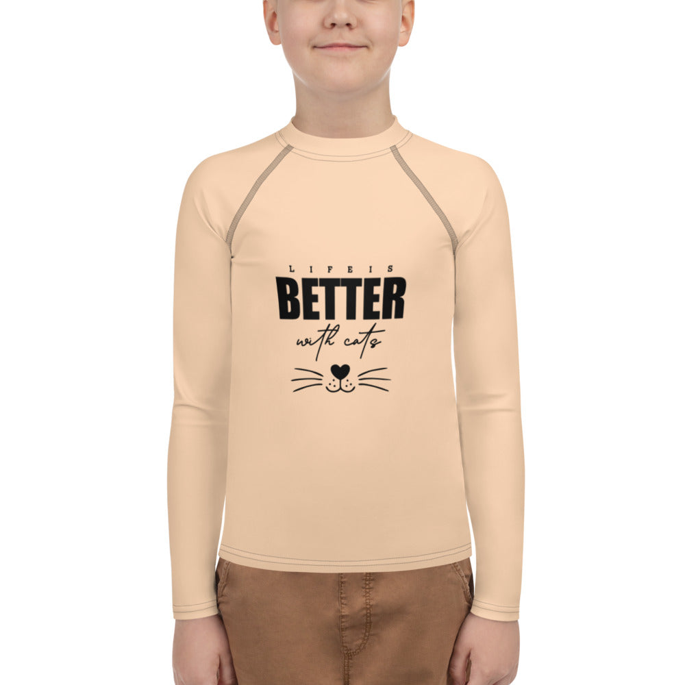 LIFE IS BETTER WITH CATS - Youth Rash Guard