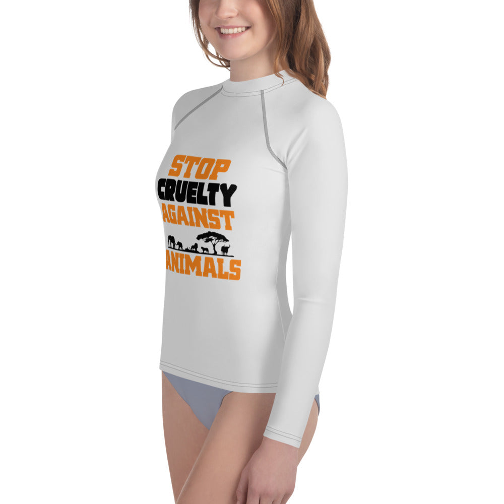 STOP CRUELTY AGAINST ANIMALS - Youth Rash Guard