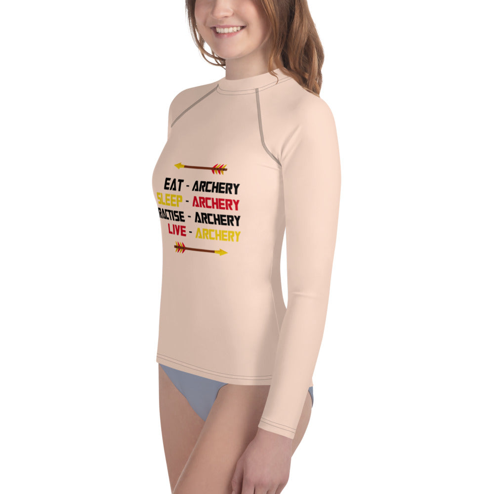 EAT-ARCHERY... - Youth Rash Guard