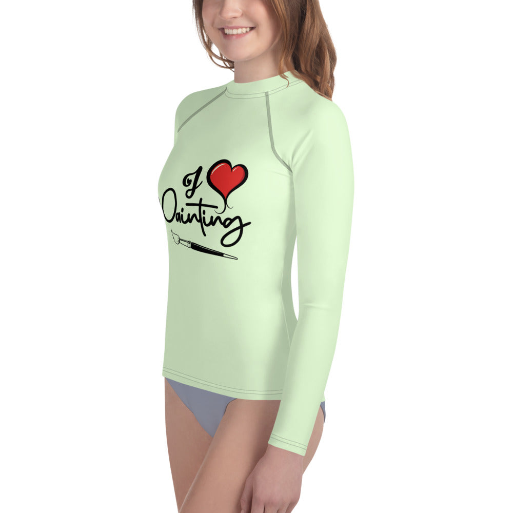 I LOVE PAINTING - Youth Rash Guard