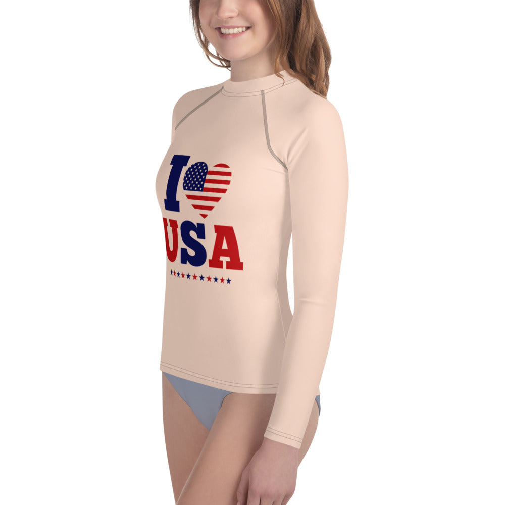 I LOVE USA - Youth Rash Guard