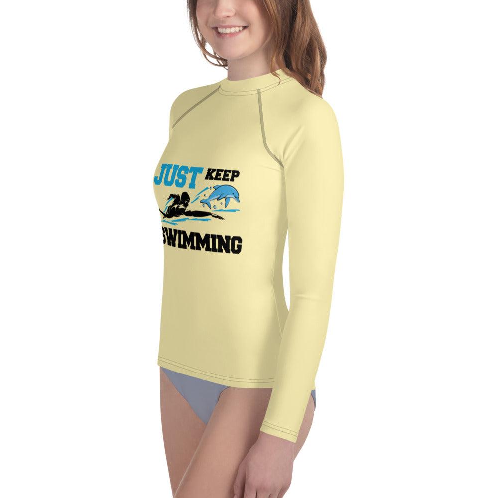 JUST KEEP SWIMMING - Youth Rash Guard