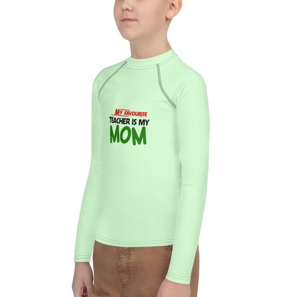 MY FAVOURITE TEACHER IS MOM - Youth Rash Guard