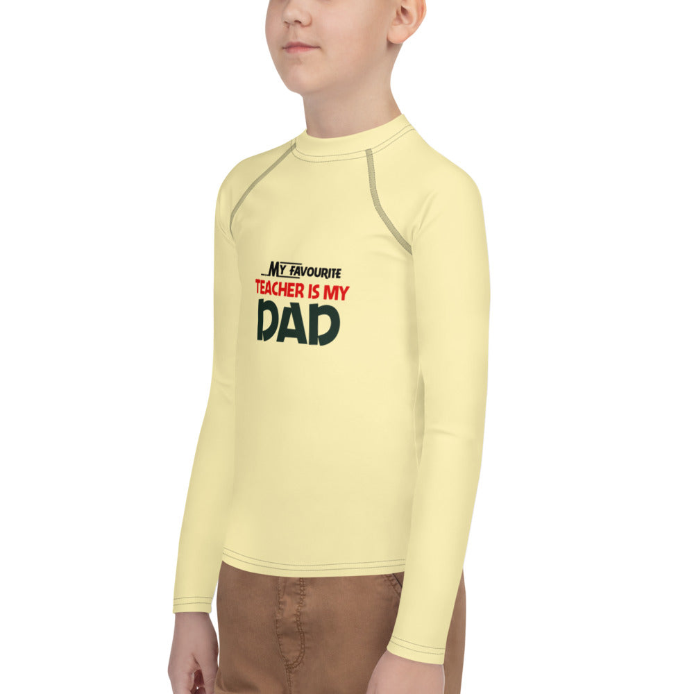 MY FAVOURITE TEACHER IS DAD - Youth Rash Guard