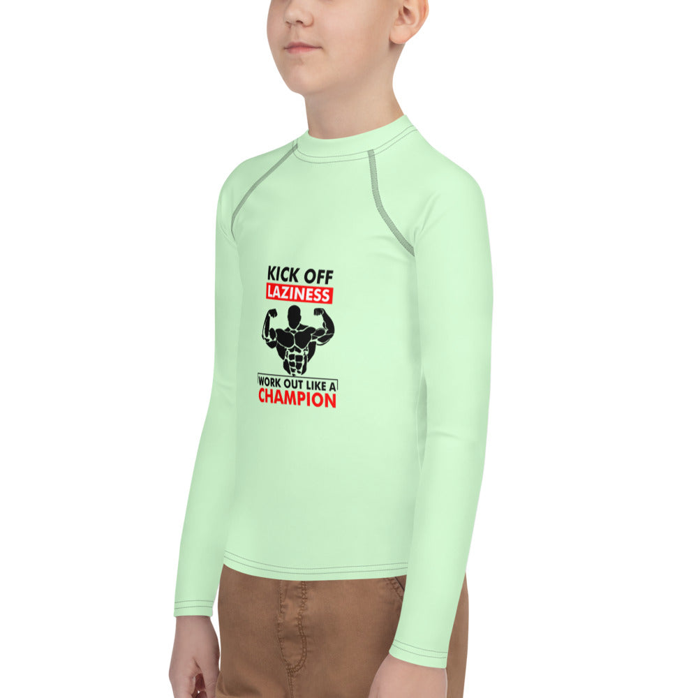 KICK OFF LAZINESS - Youth Rash Guard