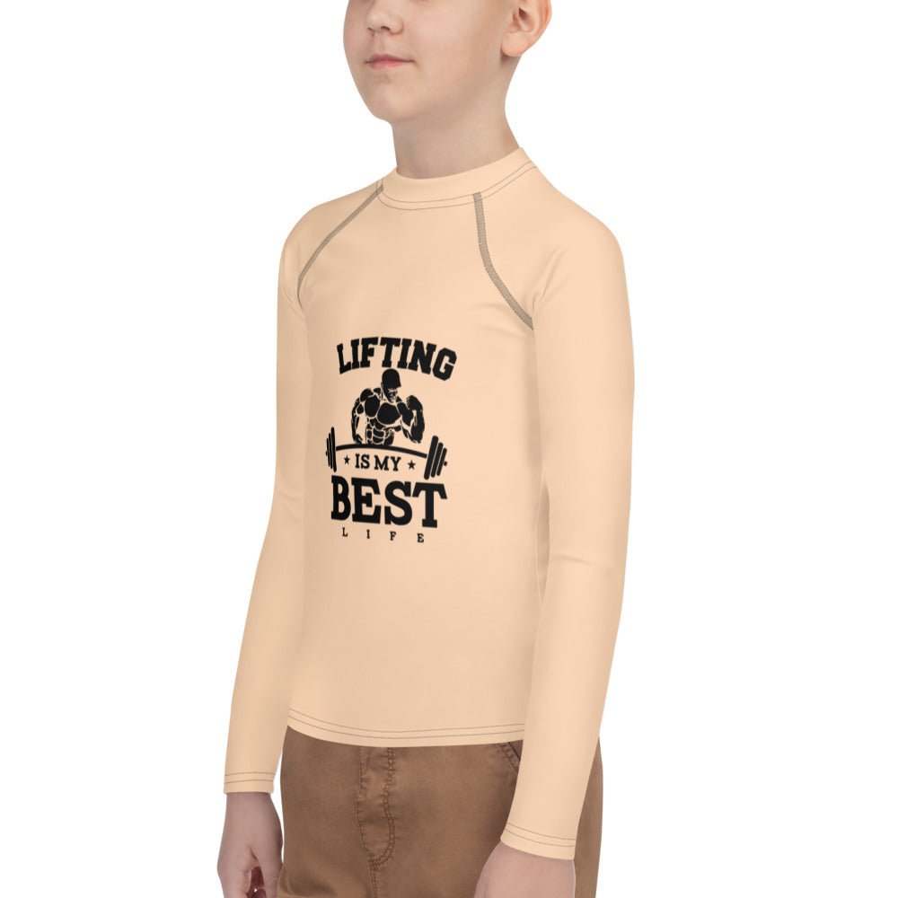 LIFTING IS MY BEST LIFE - Youth Rash Guard