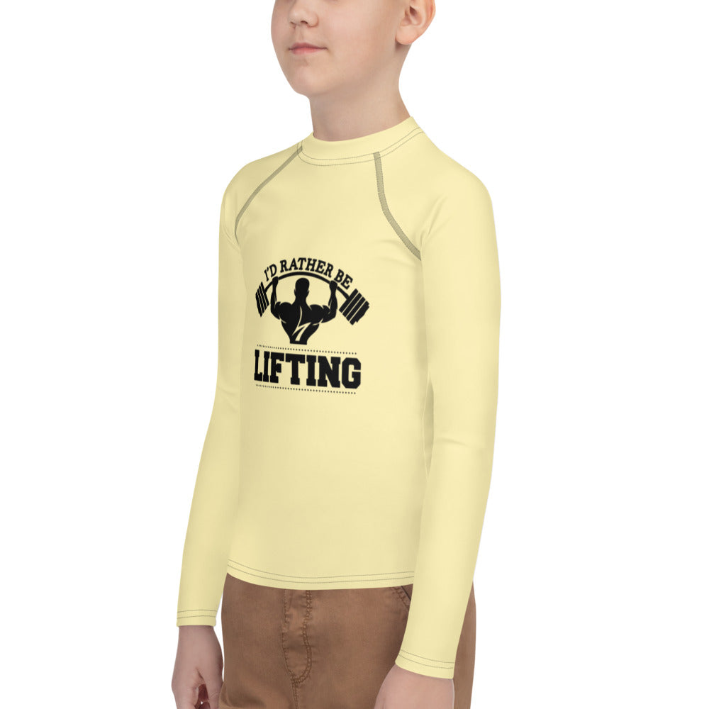I'D RATHER BE LIFTING - Youth Rash Guard