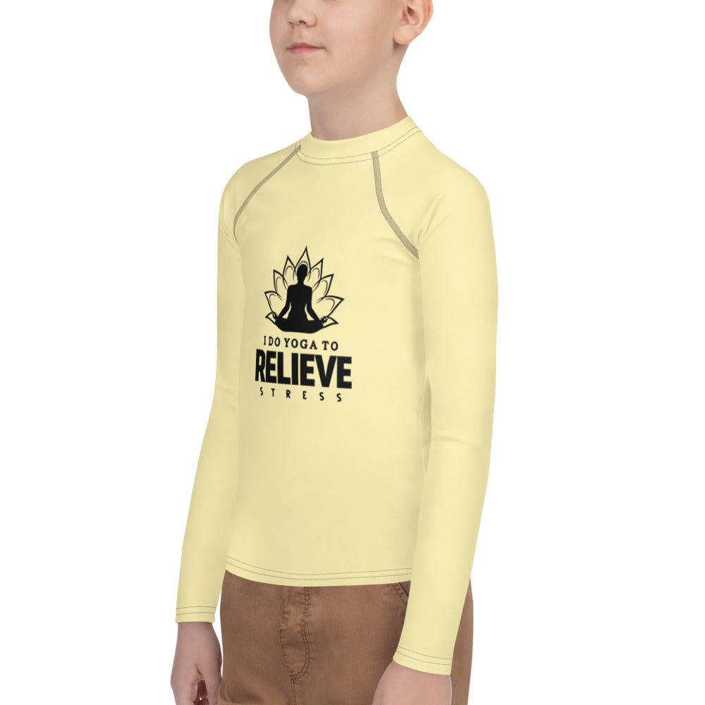 I  DO YOGA TO RELIEVE STRESS - Youth Rash Guard