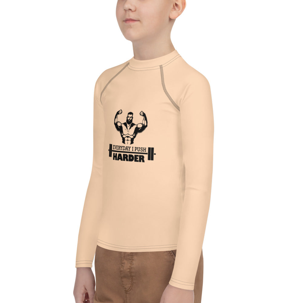 EVERYDAY I PUSH HARDER - Youth Rash Guard