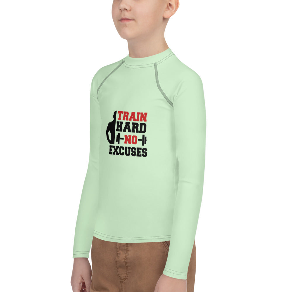 TRAIN HARD NO EXCUSES - Youth Rash Guard